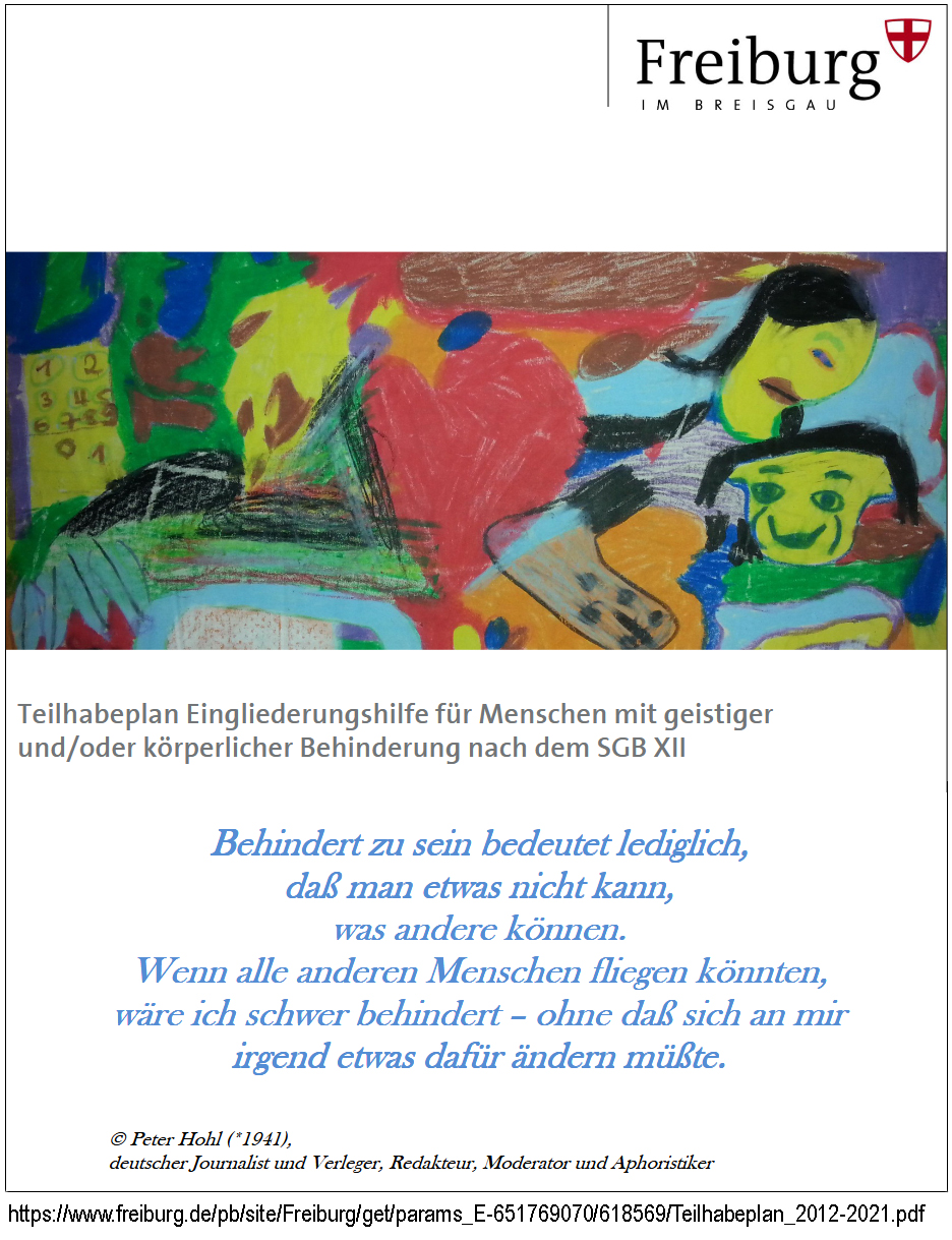 Website der Stadt Freiburg mit dem Spruch "Relative Behinderung"